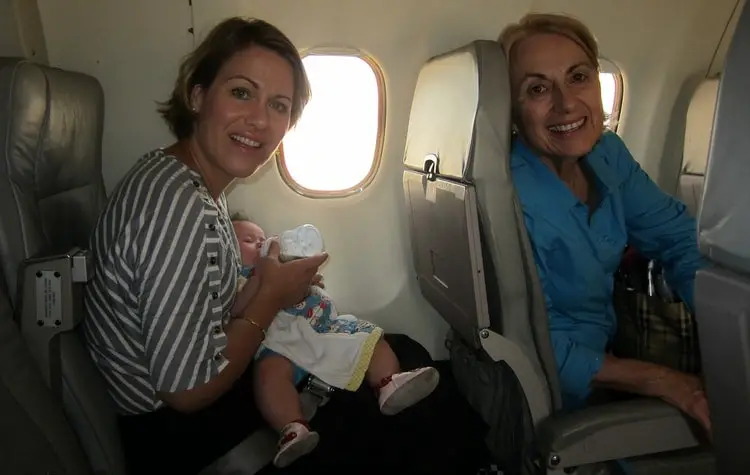 feeding baby airplane