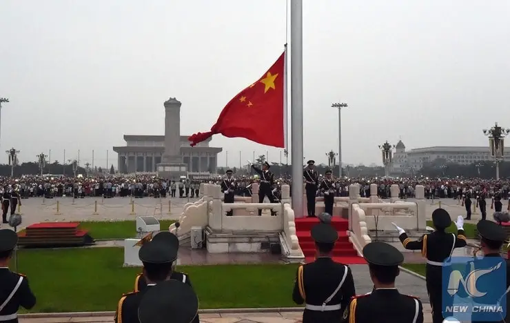 raising flag