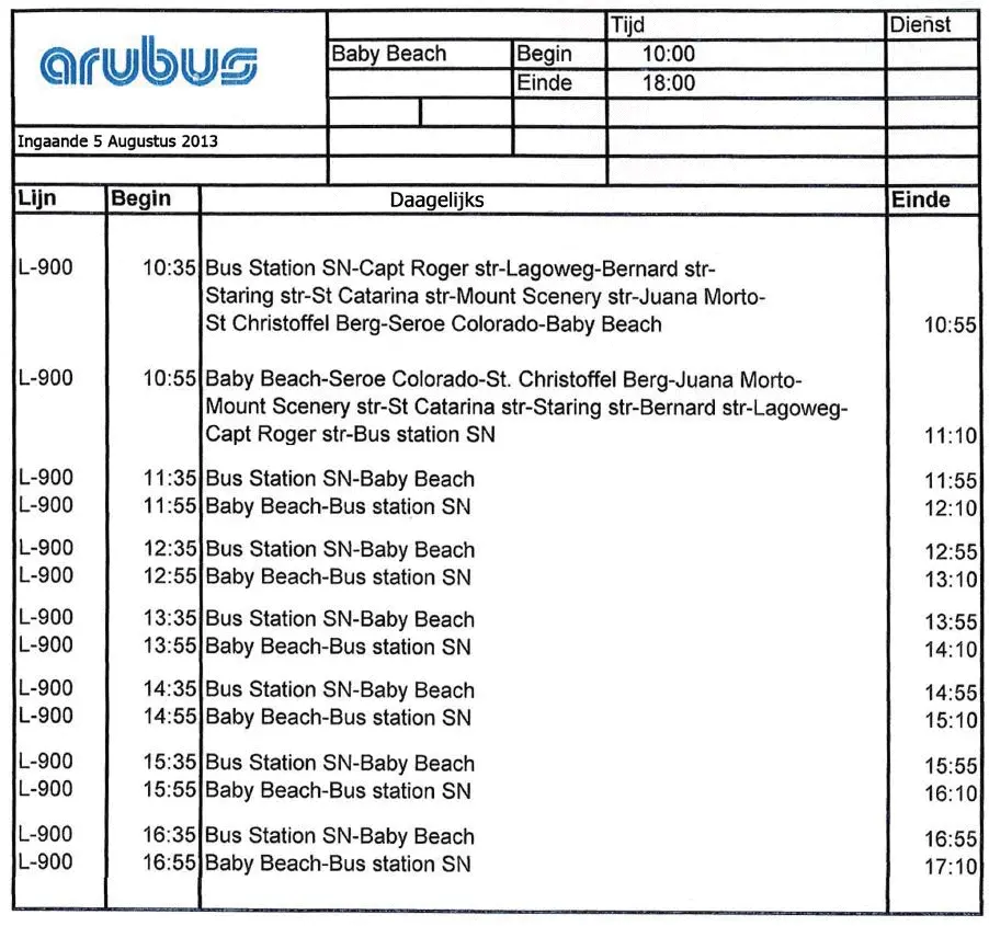 arubus schedules