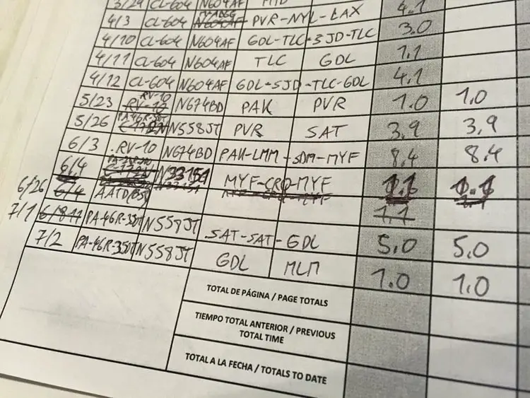 how to fill out a pilot logbook