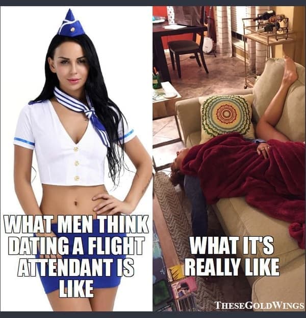 dating flight attendant meme
