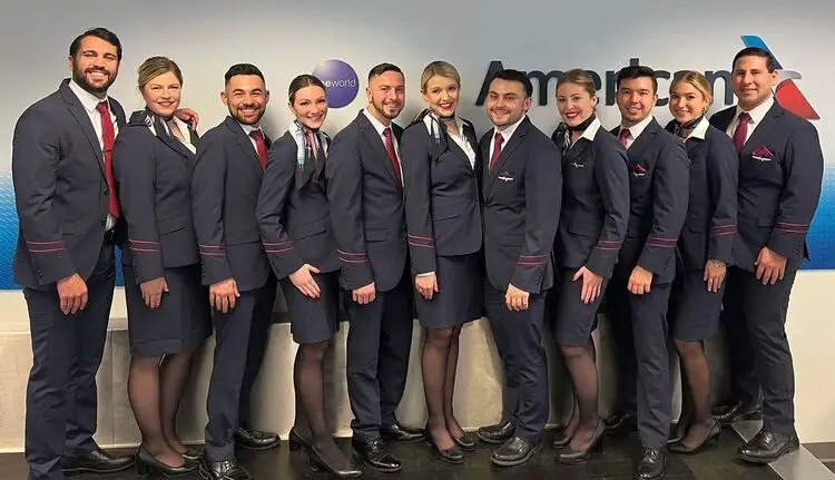 aa cabin crew in uniforms