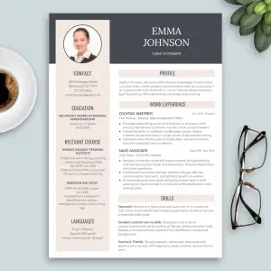 cv flight attendant template rose grey