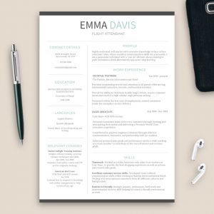 cv flight attendant template without photo