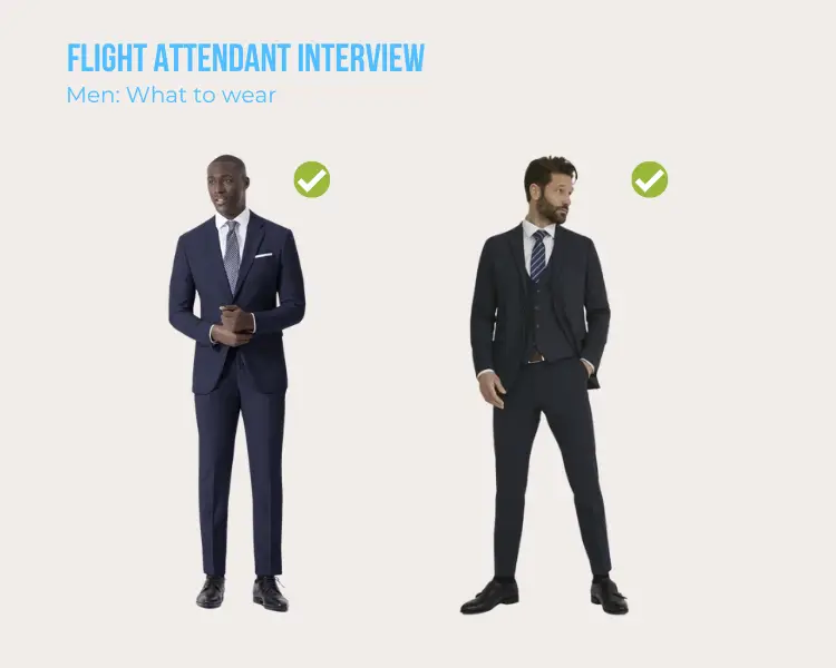 Examples of what to wear for a flight attendant interview (men)