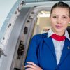 flight attendant at plane's door