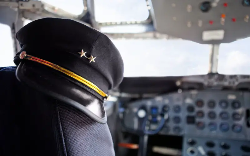 pilot hat in cockpit