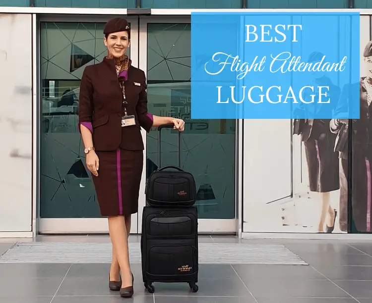 flight attendant with her luggage