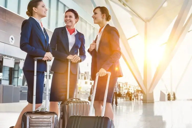 flight attendants talking