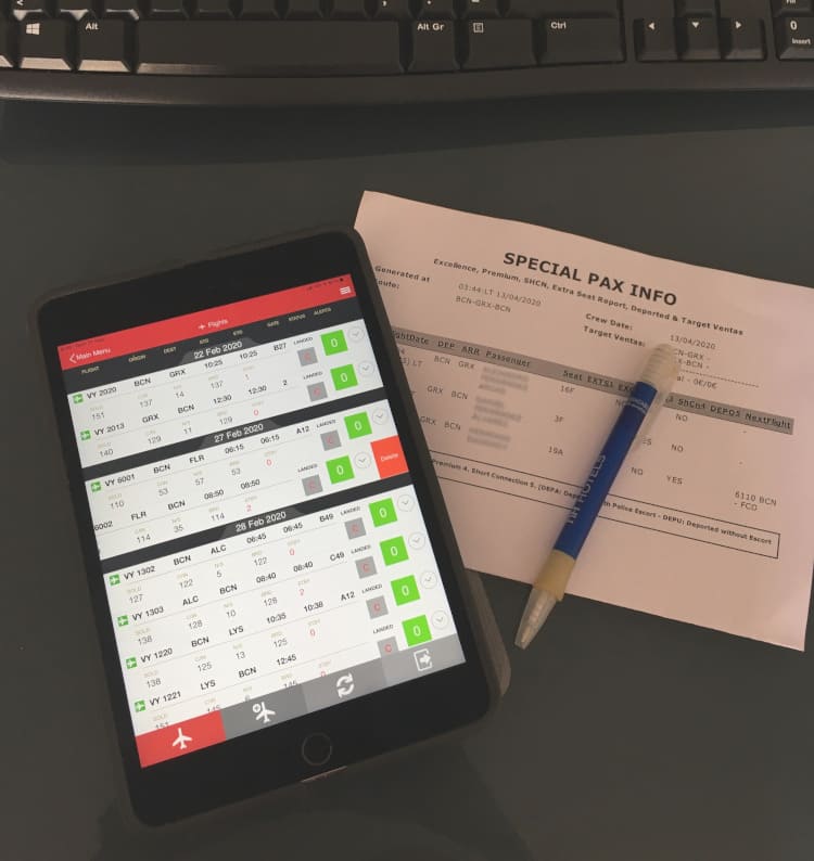 flight details on ipad special pax