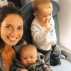 mother flying with babies