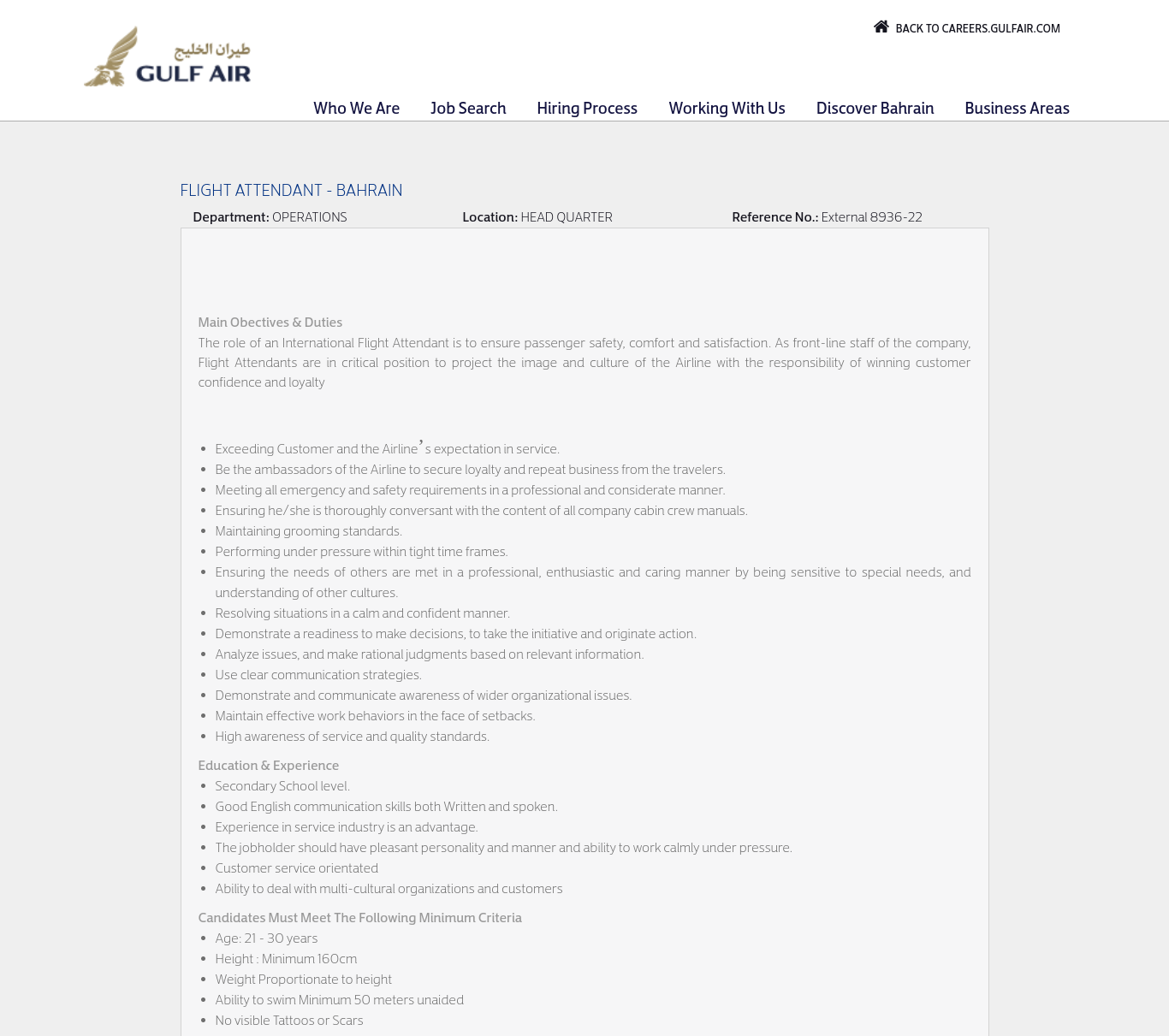 gulf air cabin crew job ad