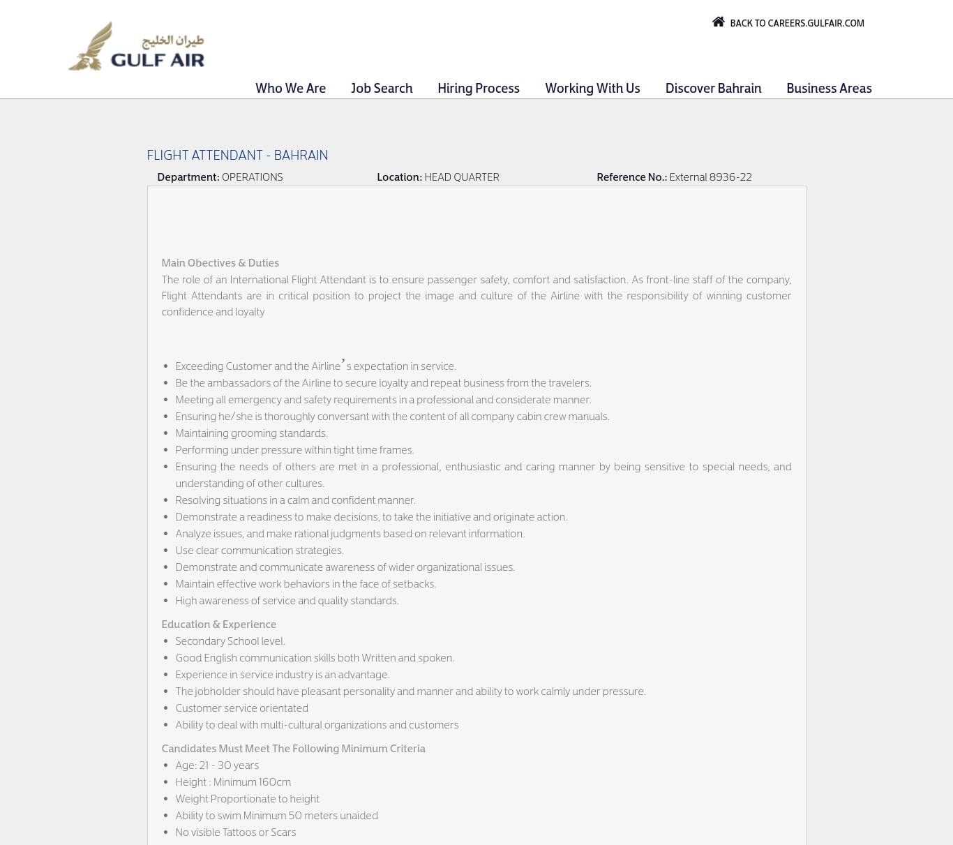 gulf air cabin crew job ad 