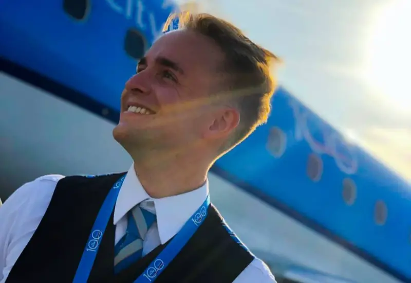 male flight attendant