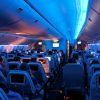 plane cabin at night