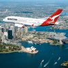 qantas plane over sydney