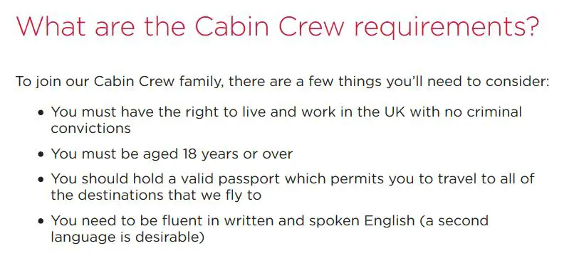 virgin atlantic requirements
