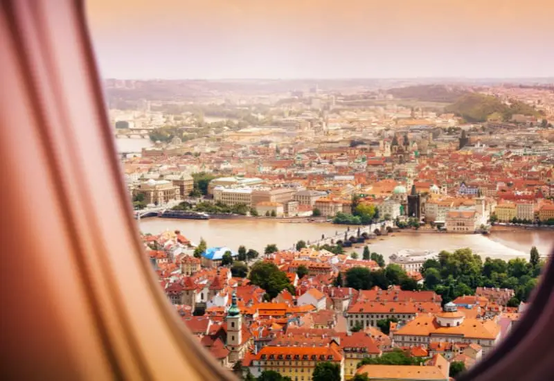 airplane window view